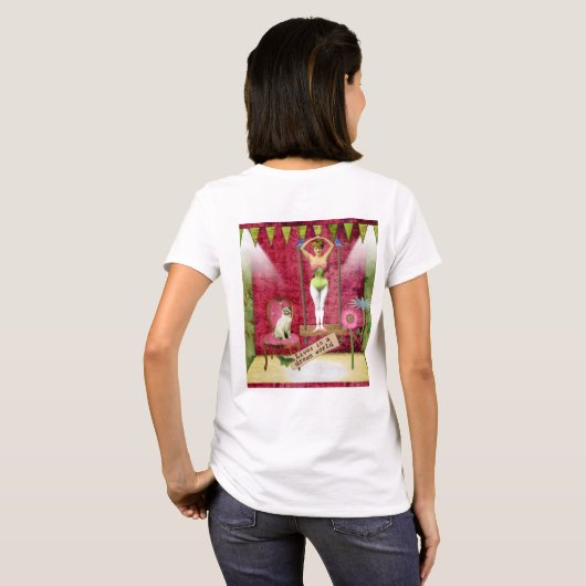 Dream World  Funky Ballerina Veranderde Kunst T-shirt (Achterkant volledig)