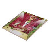 Dream World  Funky Ballerina Veranderde Kunst Tegeltje (Zijkant)