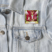 Dream World  Funky Ballerina Veranderde Kunst Vierkante Button 5,1 Cm (In situ)
