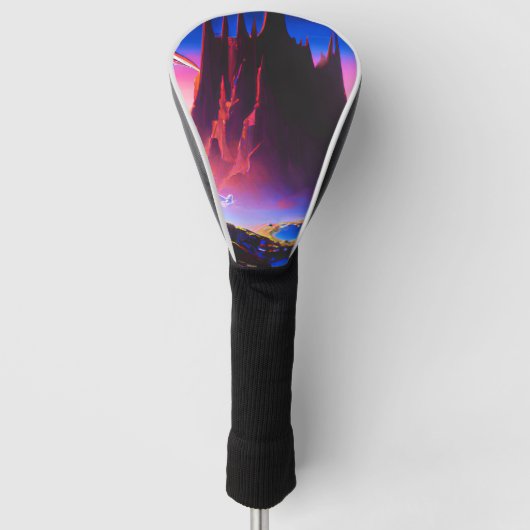 Dream World olieverfschilderij Golfheadcover (Voorkant)