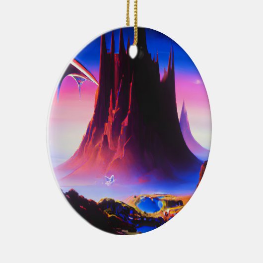 Dream World olieverfschilderij Keramisch Ornament (Rechts)