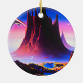 Dream World olieverfschilderij Keramisch Ornament (Achterkant)