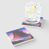 Dream World olieverfschilderij Stenen Onderzetter (Zijkant)