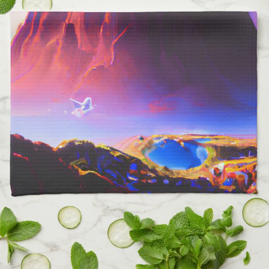 Dream World olieverfschilderij Theedoek (Gevouwen)