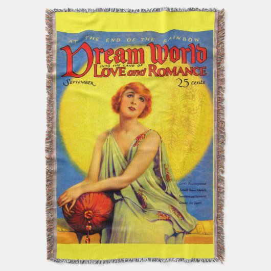 Dream World-tijdschriftenafdruk 1920s Deken (Voorkant Verticaal)