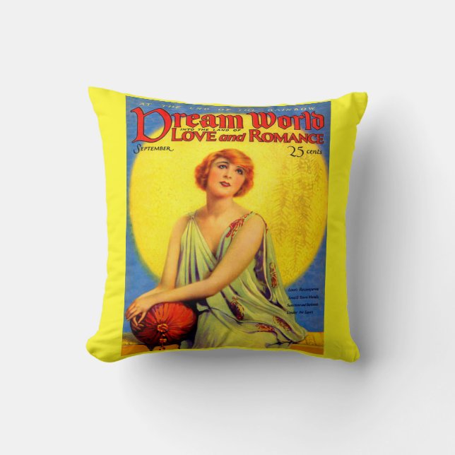 Dream World-tijdschriftenafdruk 1920s Kussen (Voorkant)