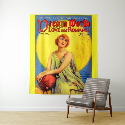 Dream World-tijdschriftenafdruk 1920s Wandkleed (In situ)