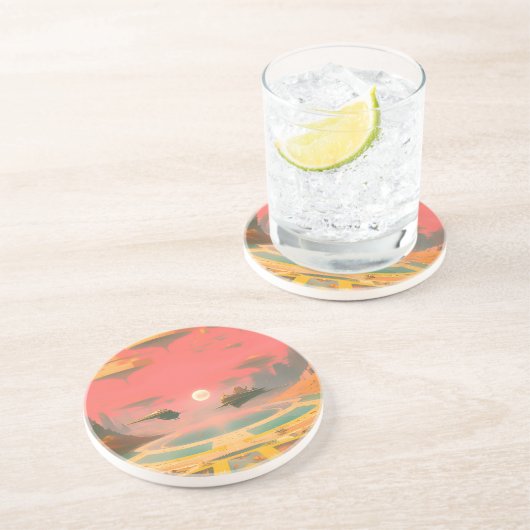 Dream World Zandsteen Onderzetter (Zijkant)