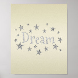 Dream Yellow met Silver Glitter Poster
