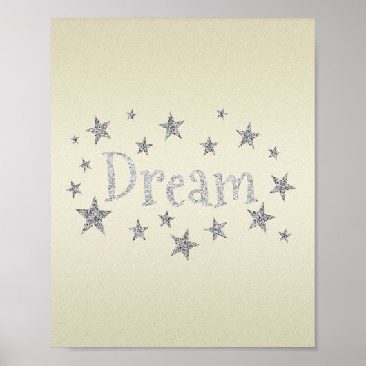 Dream Yellow met Silver Glitter Poster (Voorkant)