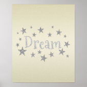 Dream Yellow met Silver Glitter Poster (Voorkant)
