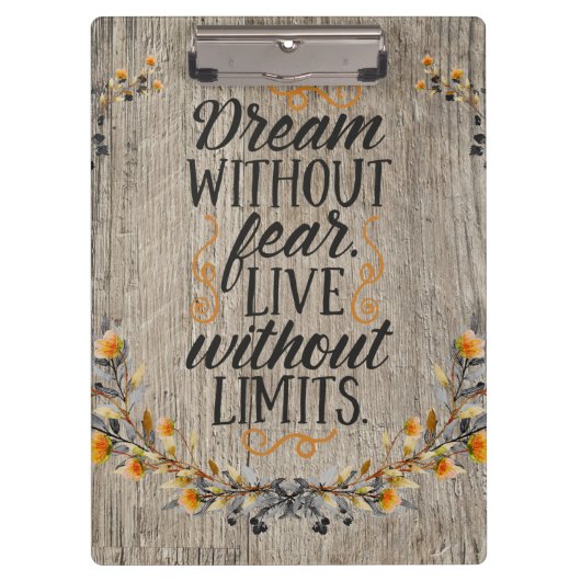 Dream zonder angst klembord (Voorkant)