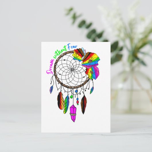 Dream zonder angst - LGBTQ+ Dream Catcher Briefkaart (Staand voorkant)