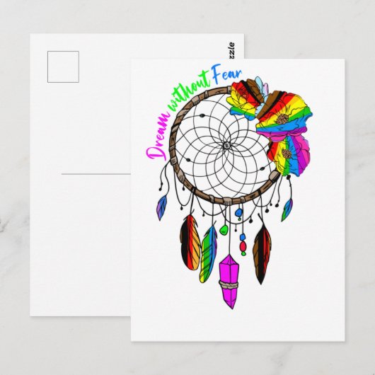 Dream zonder angst - LGBTQ+ Dream Catcher Briefkaart (Voorkant / Achterkant)
