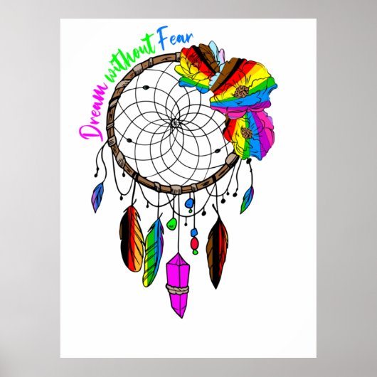 Dream zonder angst - LGBTQ+ Dream Catcher Poster (Voorkant)