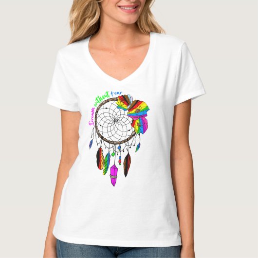Dream zonder angst - LGBTQ+ Dream Catcher T-shirt (Voorkant)