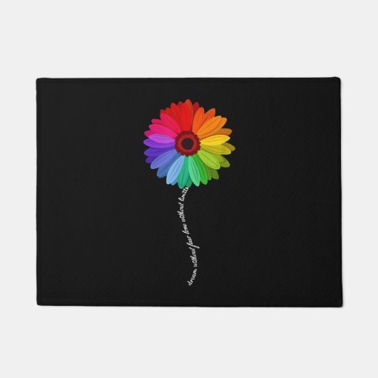 Dream zonder angst liefde zonder grenzen regenboog deurmat (Voorkant)