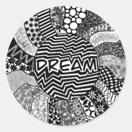 DREAM Zwart-wit Sunburst Sticker