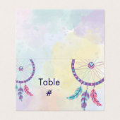 Dreamcatcher Birthday Celebration table number  Kaart (Buitenkant ongevouwen)