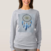 Dreamcatcher Blauwe Lavendelveren Metallic Goud T-shirt (Voorkant)