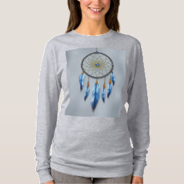 Dreamcatcher Blauwe Lavendelveren Metallic Goud T-shirt