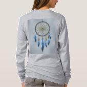 Dreamcatcher Blauwe Lavendelveren Metallic Goud T-shirt (Achterkant)