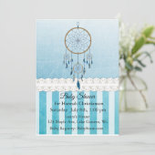 Dreamcatcher Blue Boy's Baby Shower Uitnodigingen (Staand voorkant)