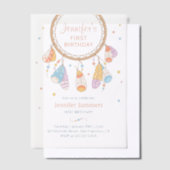 Dreamcatcher Boho Baby eerste verjaardag Vellum Uitnodigingen (Offset)