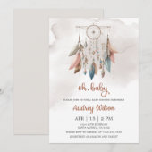 Dreamcatcher Boho Pastel Baby shower Uitnodiging (Voorkant / Achterkant)
