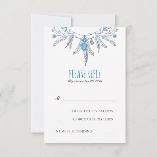 Dreamcatcher Boho Wedding RSVP (Voorkant)