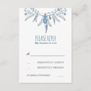 Dreamcatcher Boho Wedding RSVP Kaartje