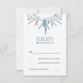 Dreamcatcher Boho Wedding RSVP Kaartje