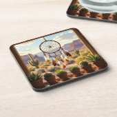 Dreamcatcher, Desert Canyons, Cacti   Bier Onderzetter (Linkerzijde)
