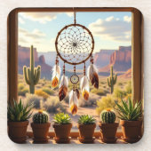 Dreamcatcher, Desert Canyons, Cacti   Bier Onderzetter (Voorkant)
