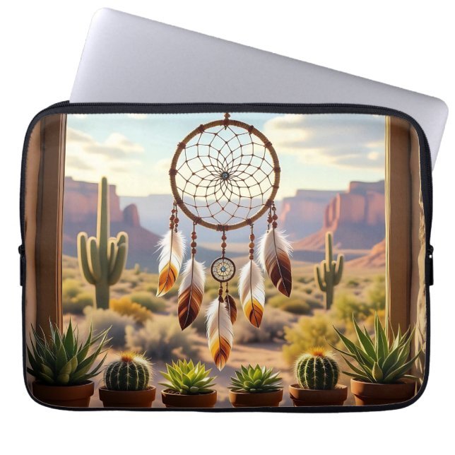Dreamcatcher, Desert Canyons, Cacti  Laptop Sleeve (Voorkant)