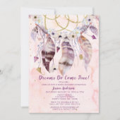 Dreamcatcher Dream Come True Girl Baby shower Kaart (Voorkant)