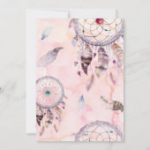 Dreamcatcher Dream Come True Girl Baby shower Kaart (Achterkant)