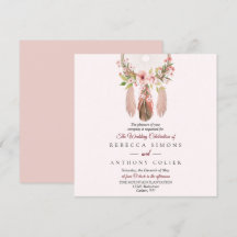 Dreamcatcher | Eenvoudige vierkante trouwuitnodigi