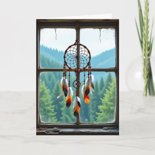 Dreamcatcher en bergen | Gelukkige verjaardag Kaart (Voorkant)