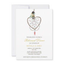 Dreamcatcher Feather Bruiloft repetitie uitnodigin