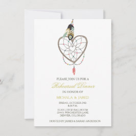 Dreamcatcher Feather Bruiloft repetitie uitnodigin Kaart