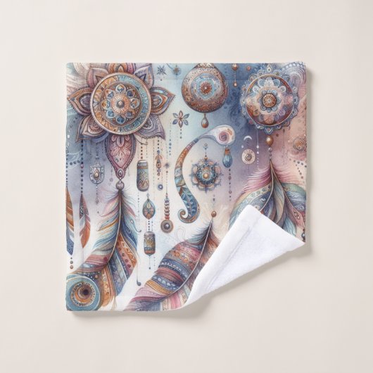 Dreamcatcher in een Boheems thema Bad Handdoek (Wasdoekje)