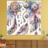 Dreamcatcher in een Boheems thema Canvas Afdruk (Insitu (Woonkamer))