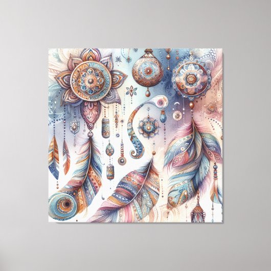 Dreamcatcher in een Boheems thema Canvas Afdruk (Voorkant)