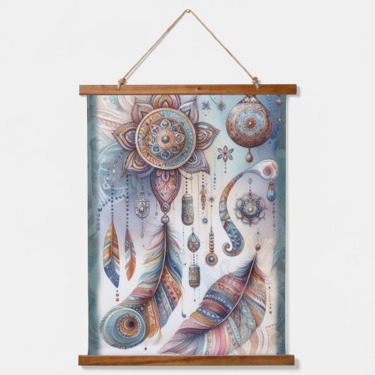 Dreamcatcher in een Boheems thema Hangend Wandkleed (Voorkant)