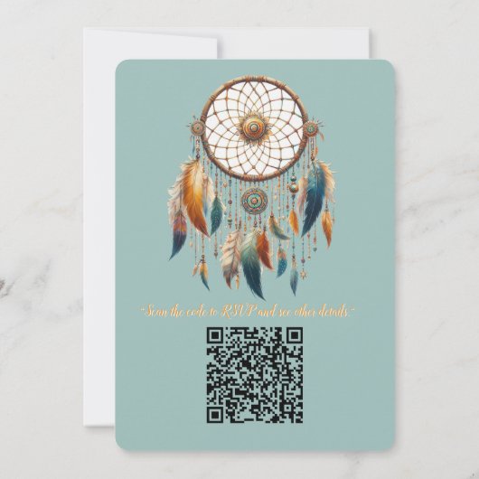 Dreamcatcher in een Boheems thema Kaart (Achterkant)