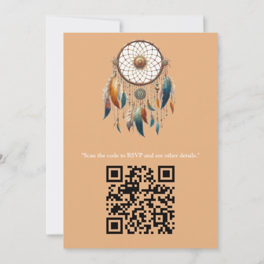 Dreamcatcher in een Boheems thema Kaart (Achterkant)