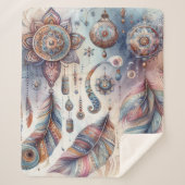 Dreamcatcher in een Boheems thema Sherpa Deken (Voorkant)
