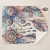 Dreamcatcher in een Boheems thema Sherpa Deken (Voorkant (horizontaal))