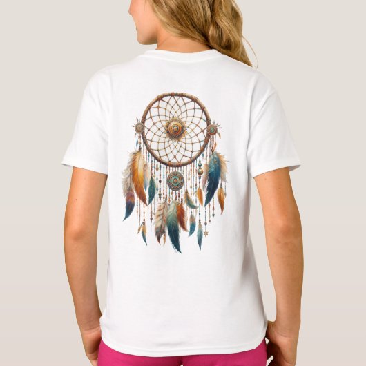 Dreamcatcher in een Boheems thema T-shirt (Achterkant)